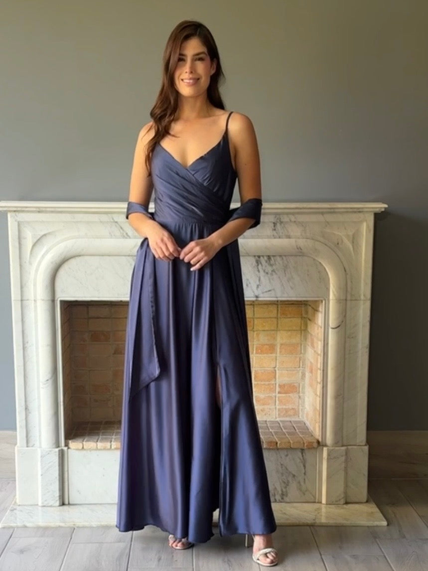 VESTIDO AZUL MARINO 9413A