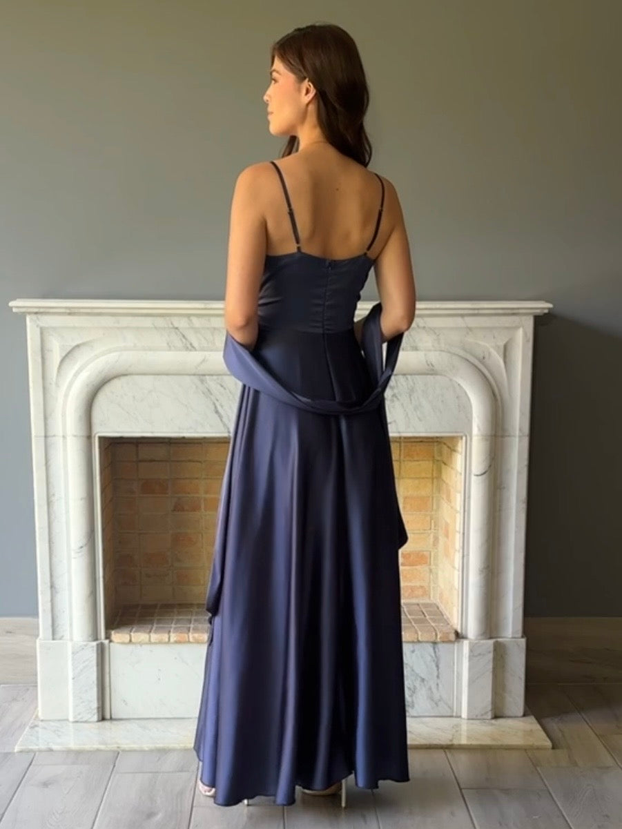 VESTIDO AZUL MARINO 9413A