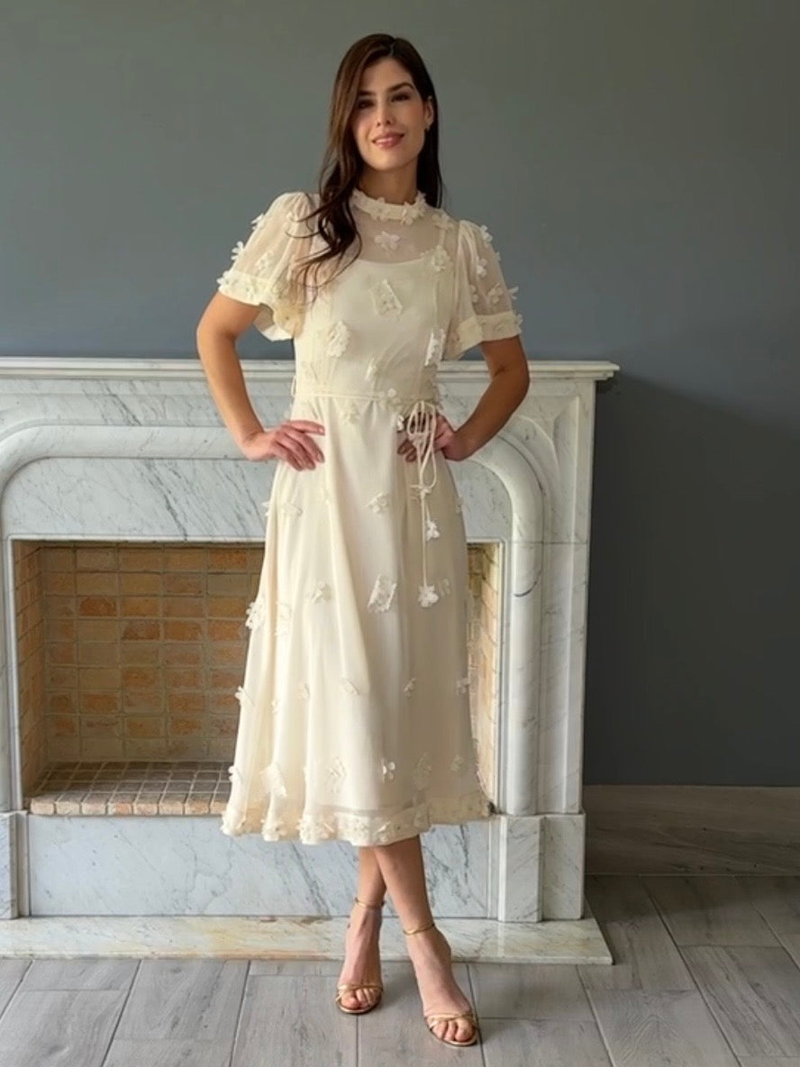VESTIDO MIDI BEIGE D5786