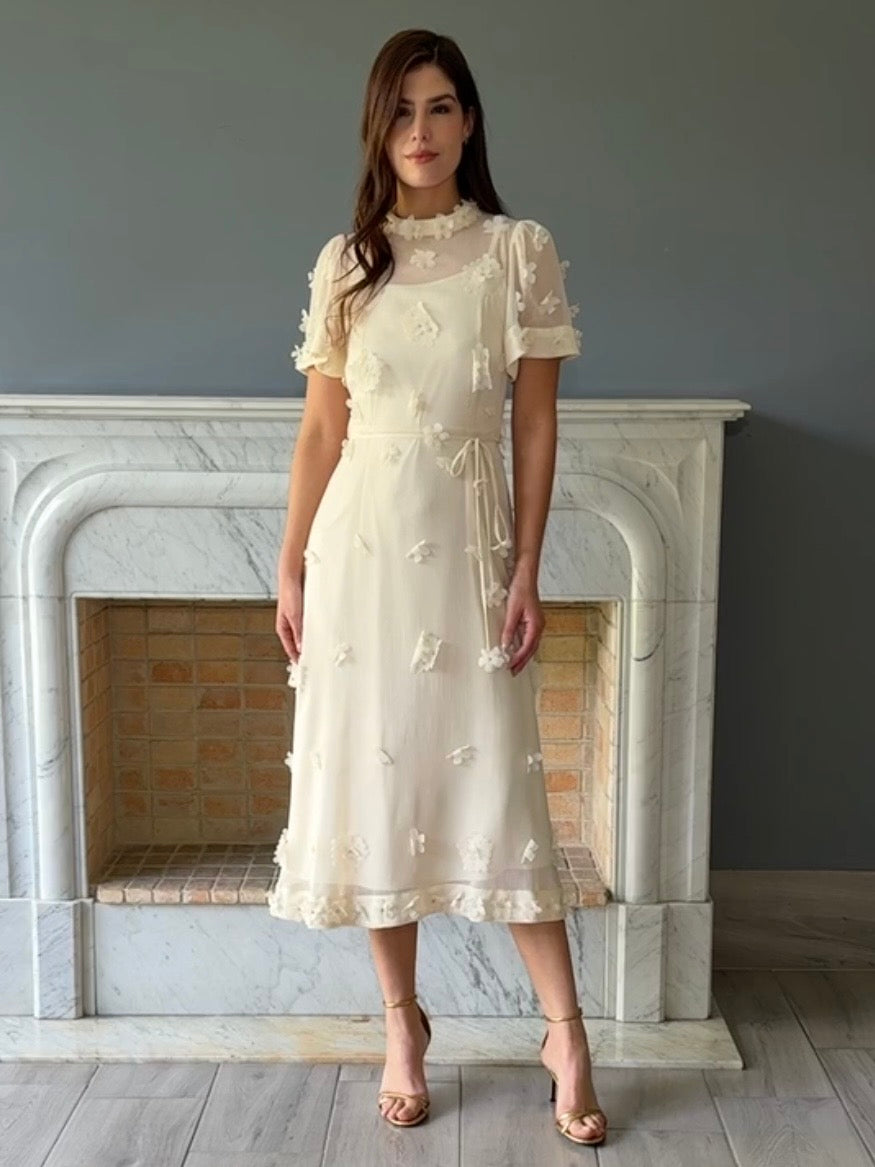 VESTIDO MIDI BEIGE D5786