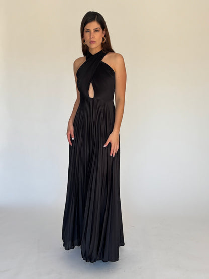 VESTIDO LARGO NEGRO 10144