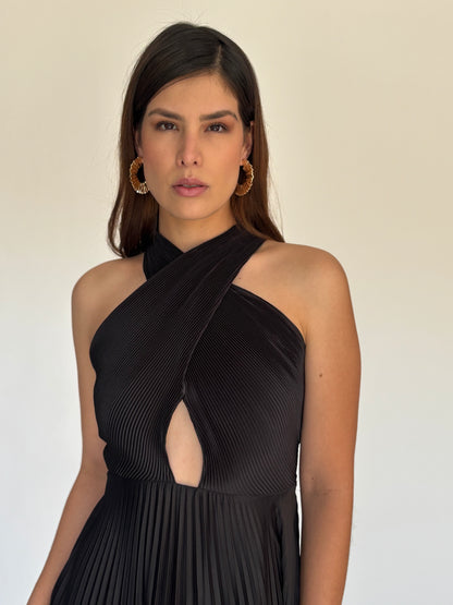 VESTIDO LARGO NEGRO 10144
