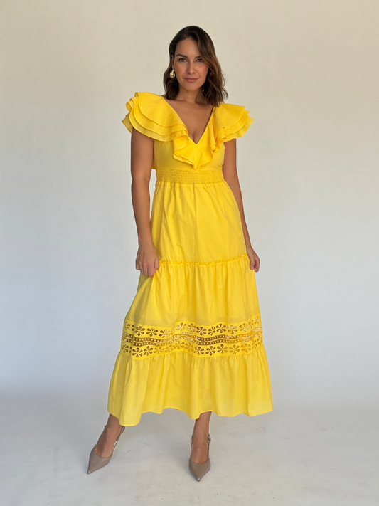 VESTIDO MIDI AMARILLO D113