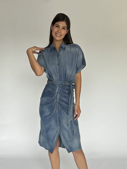 VESTIDO  DEMIN MIDI AZUL 7240
