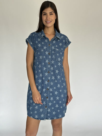 VESTIDO DENIM  ESTRELLAS 7105
