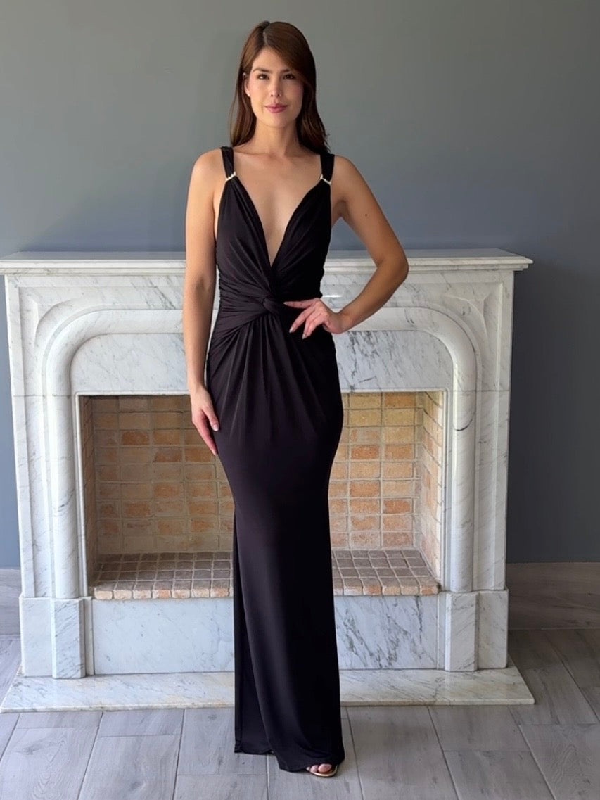VESTIDO LARGO NEGRO C6347