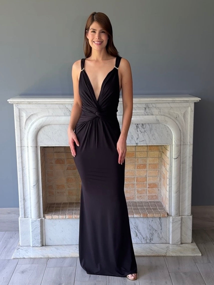 VESTIDO LARGO NEGRO C6347