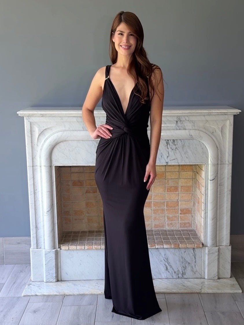 VESTIDO LARGO NEGRO C6347