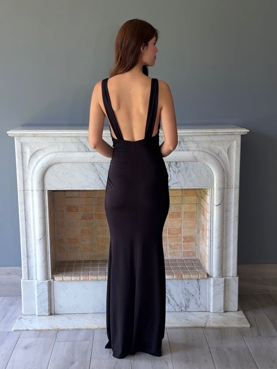 VESTIDO LARGO NEGRO C6347