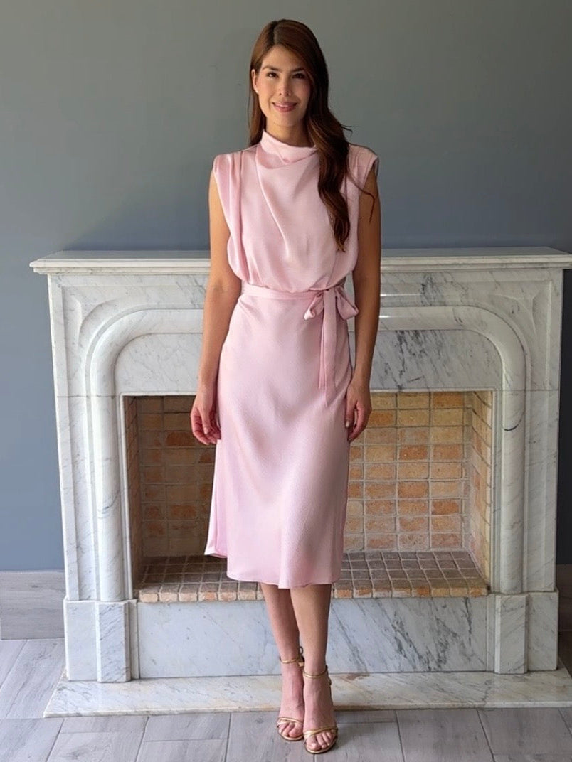 VESTIDO MIDI ROSA D9660