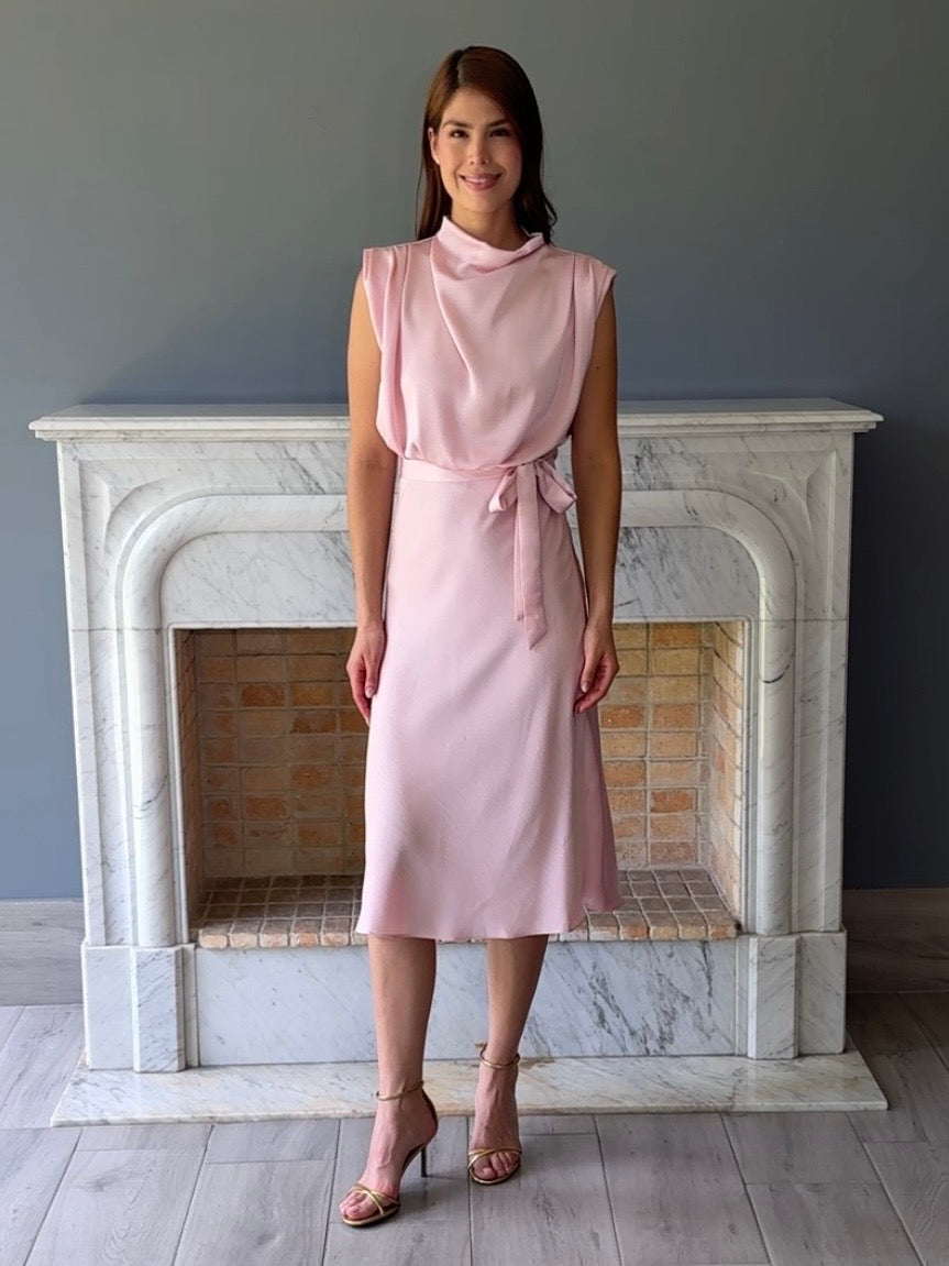 VESTIDO MIDI ROSA D9660