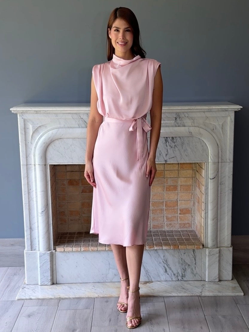 VESTIDO MIDI ROSA D9660