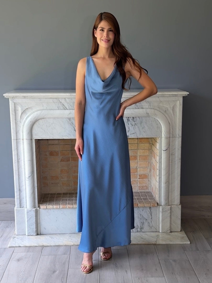 VESTIDO MIDI AZUL D9751