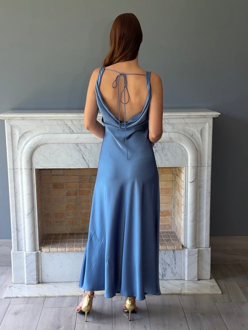 VESTIDO MIDI AZUL D9751