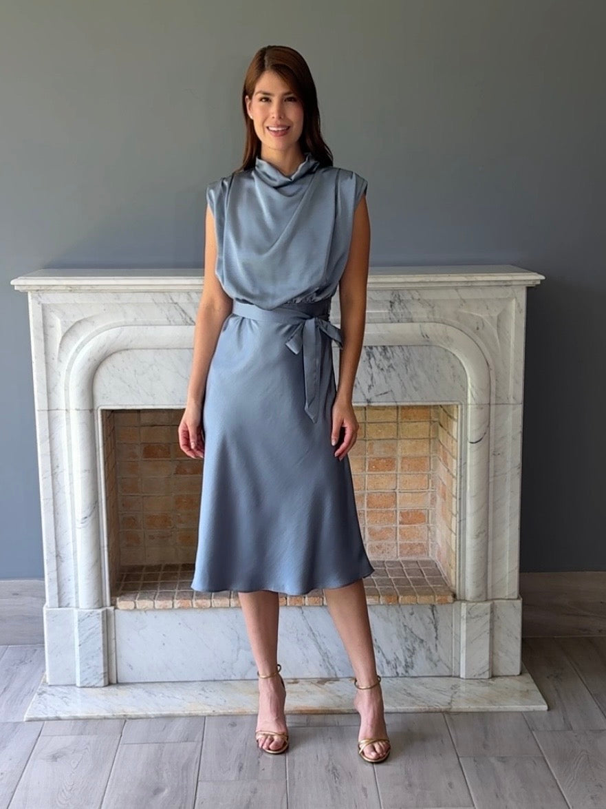 VESTIDO MIDI AZUL D9660