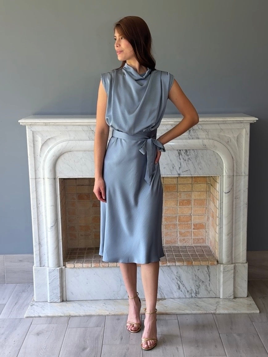 VESTIDO MIDI AZUL D9660