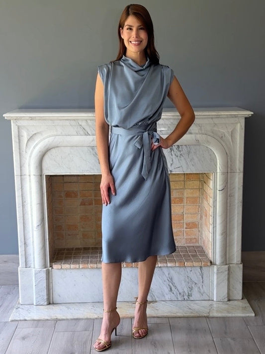 VESTIDO MIDI AZUL D9660