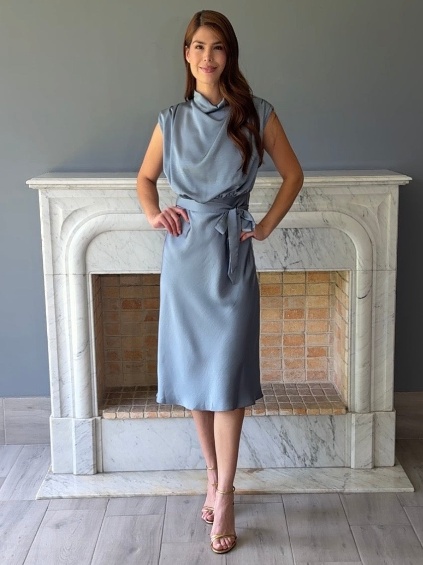 VESTIDO MIDI AZUL D9660