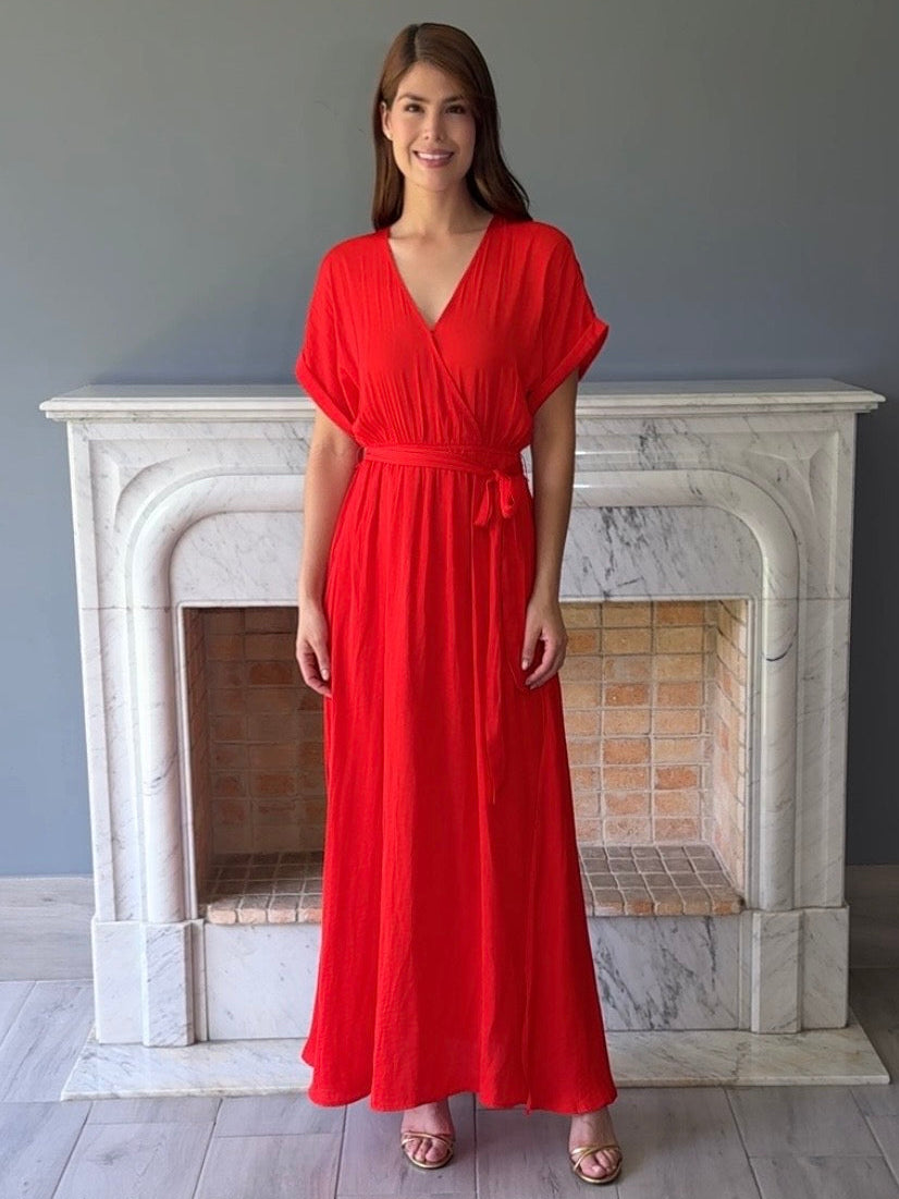 VESTIDO LARGO ROJO 844H