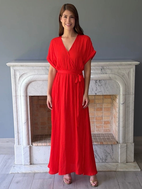VESTIDO LARGO ROJO 844H