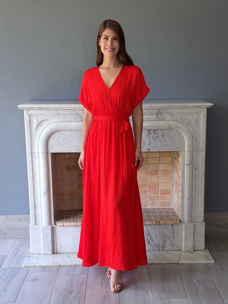 VESTIDO LARGO ROJO 844H