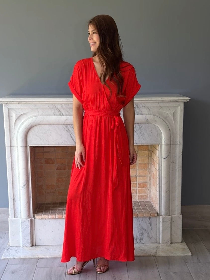 VESTIDO LARGO ROJO 844H