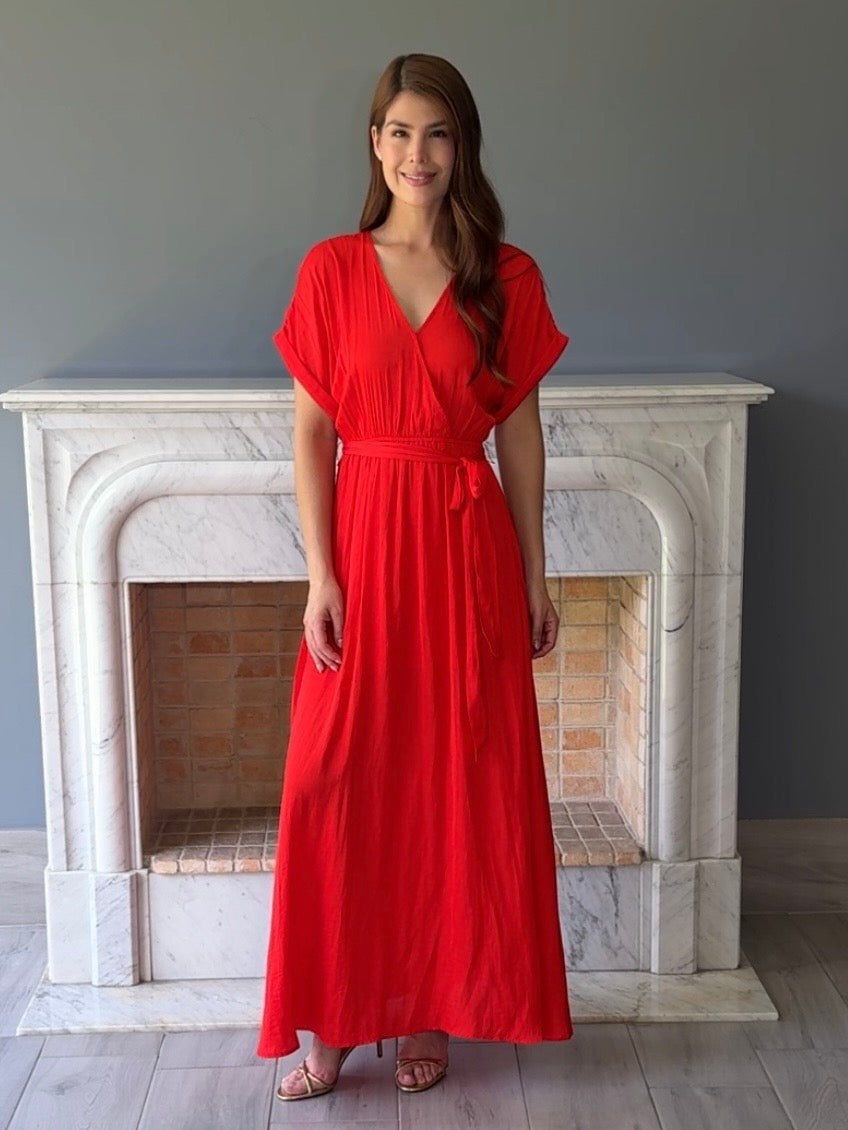 VESTIDO LARGO ROJO 844H