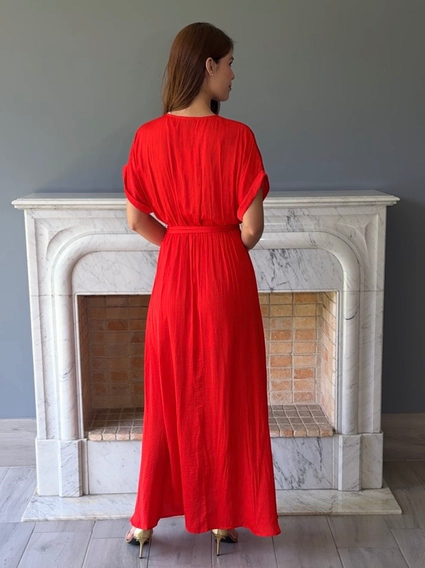 VESTIDO LARGO ROJO 844H