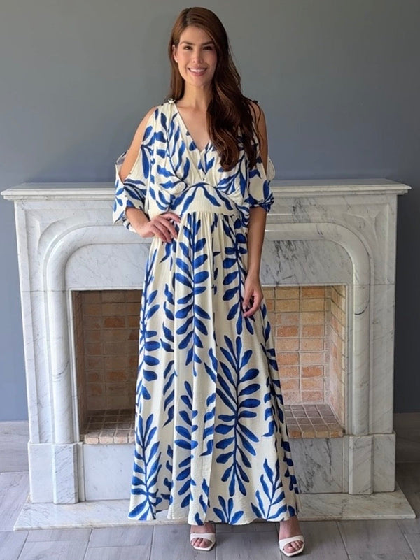 VESTIDO ESTAMPADO AZUL 2124H