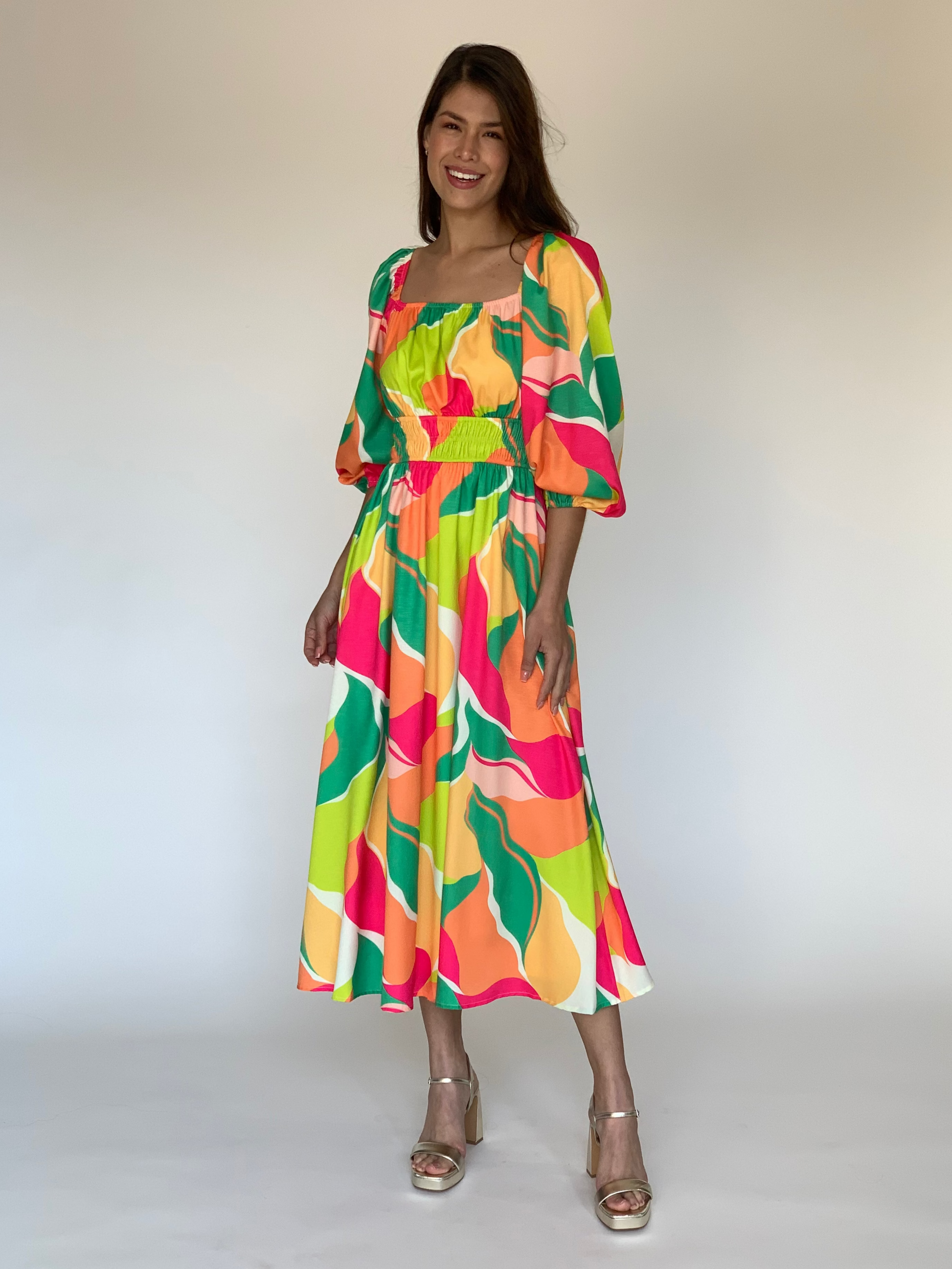 Estampado Colorido VESTIDO ESTAMPADO ID20716 – Lizzette Boutique Mx