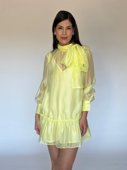 VESTIDO CORTO AMARILLO 12255