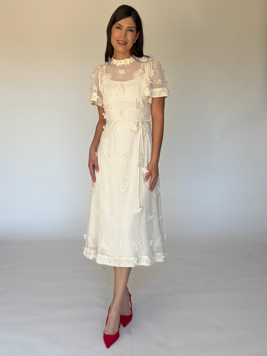 VESTIDO MIDI BEIGE D5786