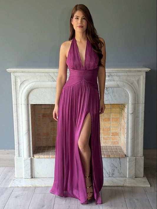 VESTIDO LARGO MORADO 25175