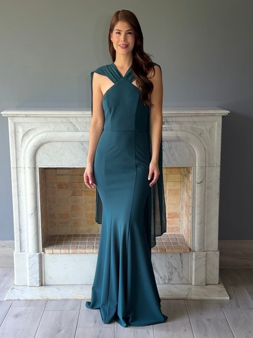 VESTIDO LARGO VERDE25181