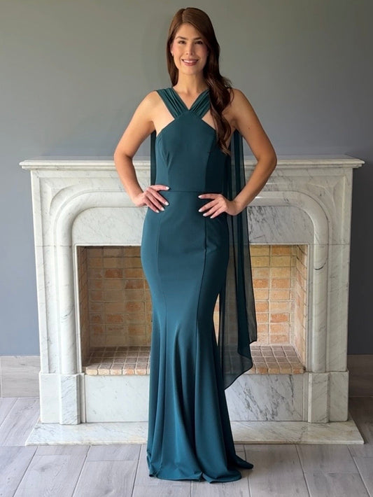 VESTIDO LARGO VERDE 25181