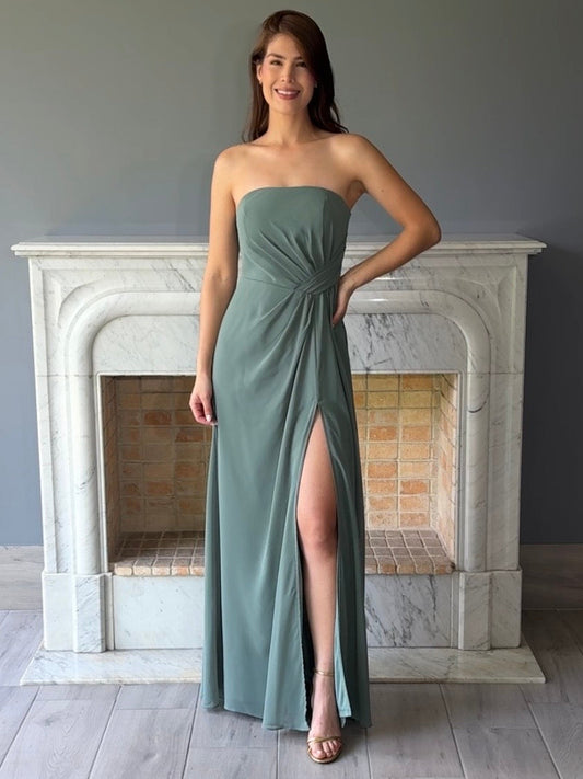 VESTIDO LARGO VERDE 3090