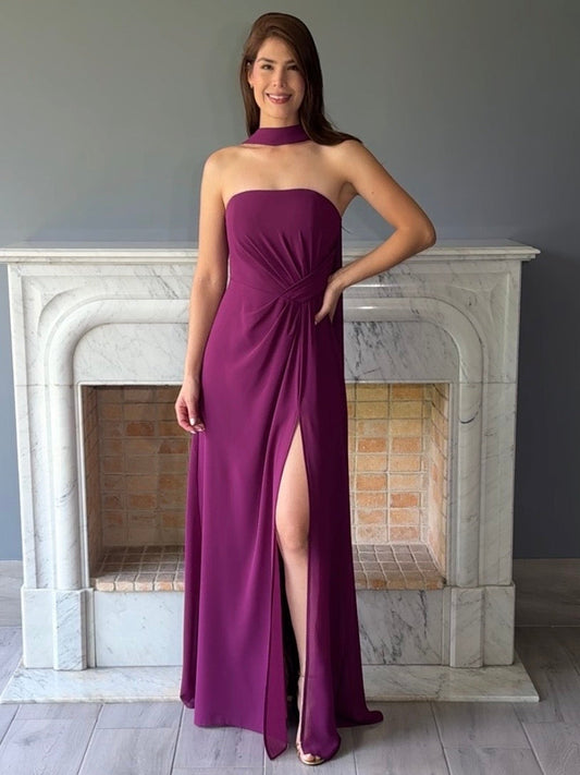 VESTIDO LARGO MORADO 3090