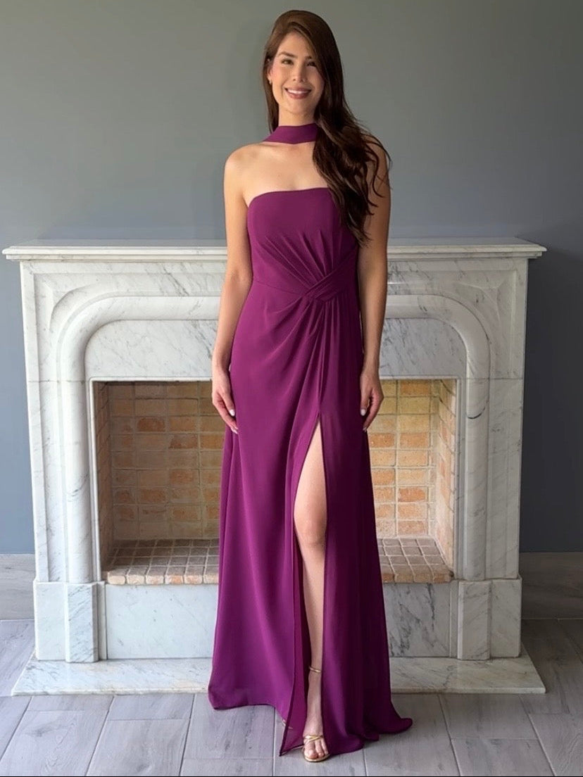 VESTIDO LARGO MORADO 3090