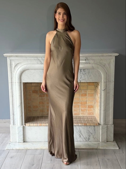 VESTIDO LARGO VERDE N2330
