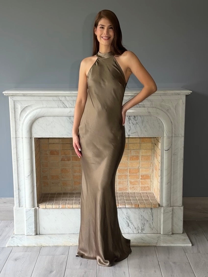 VESTIDO LARGO VERDE N2330