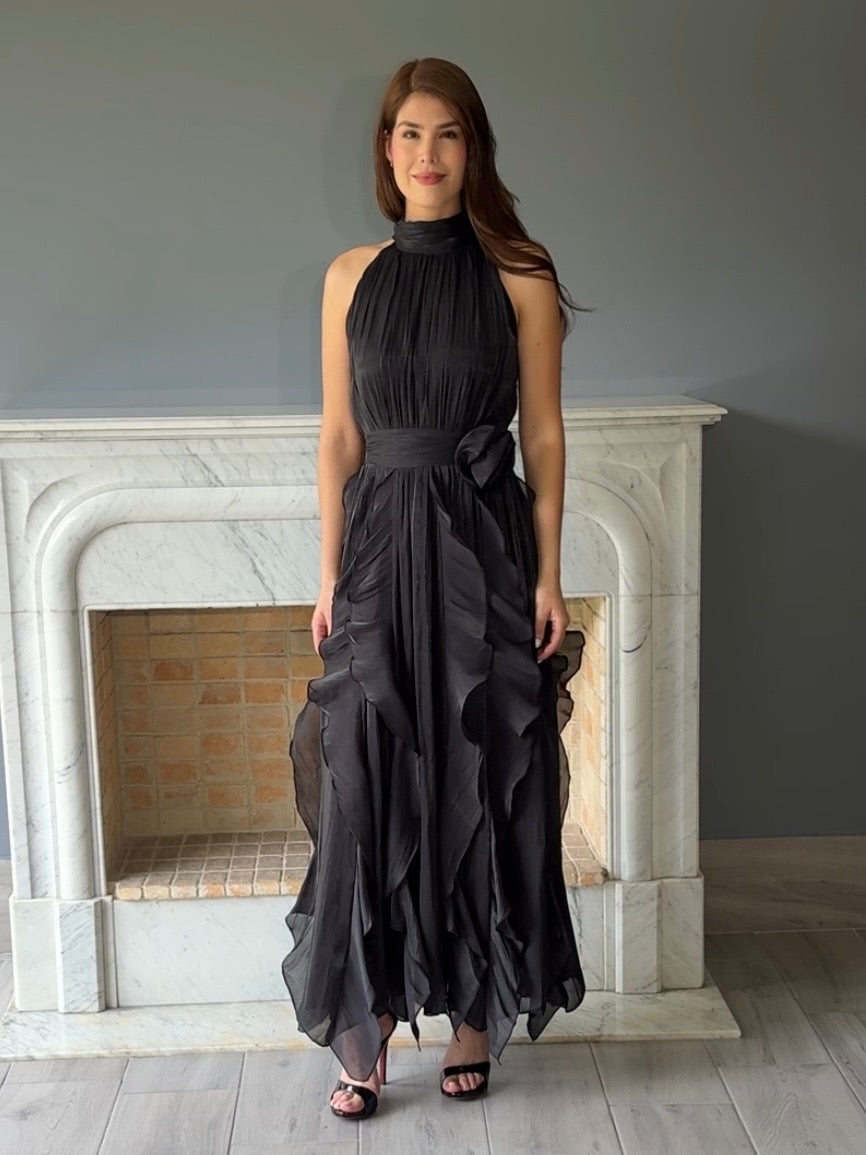VESTIDO LARGO NEGRO 3052