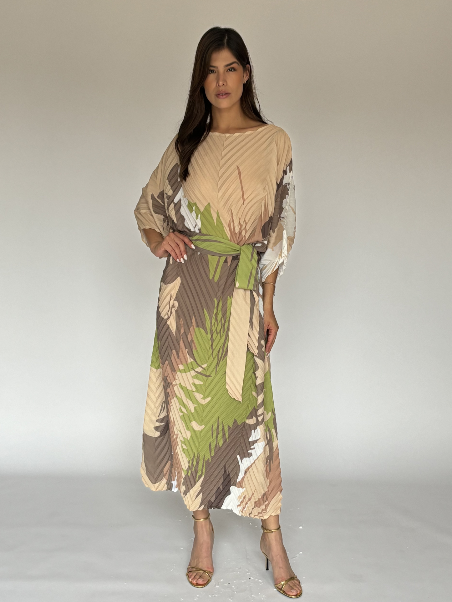 VESTIDO MIDI CAFE C3967