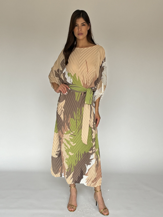 VESTIDO MIDI CAFE C3967