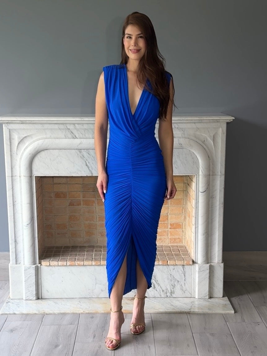 VESTIDO MIDI AZUL C6876