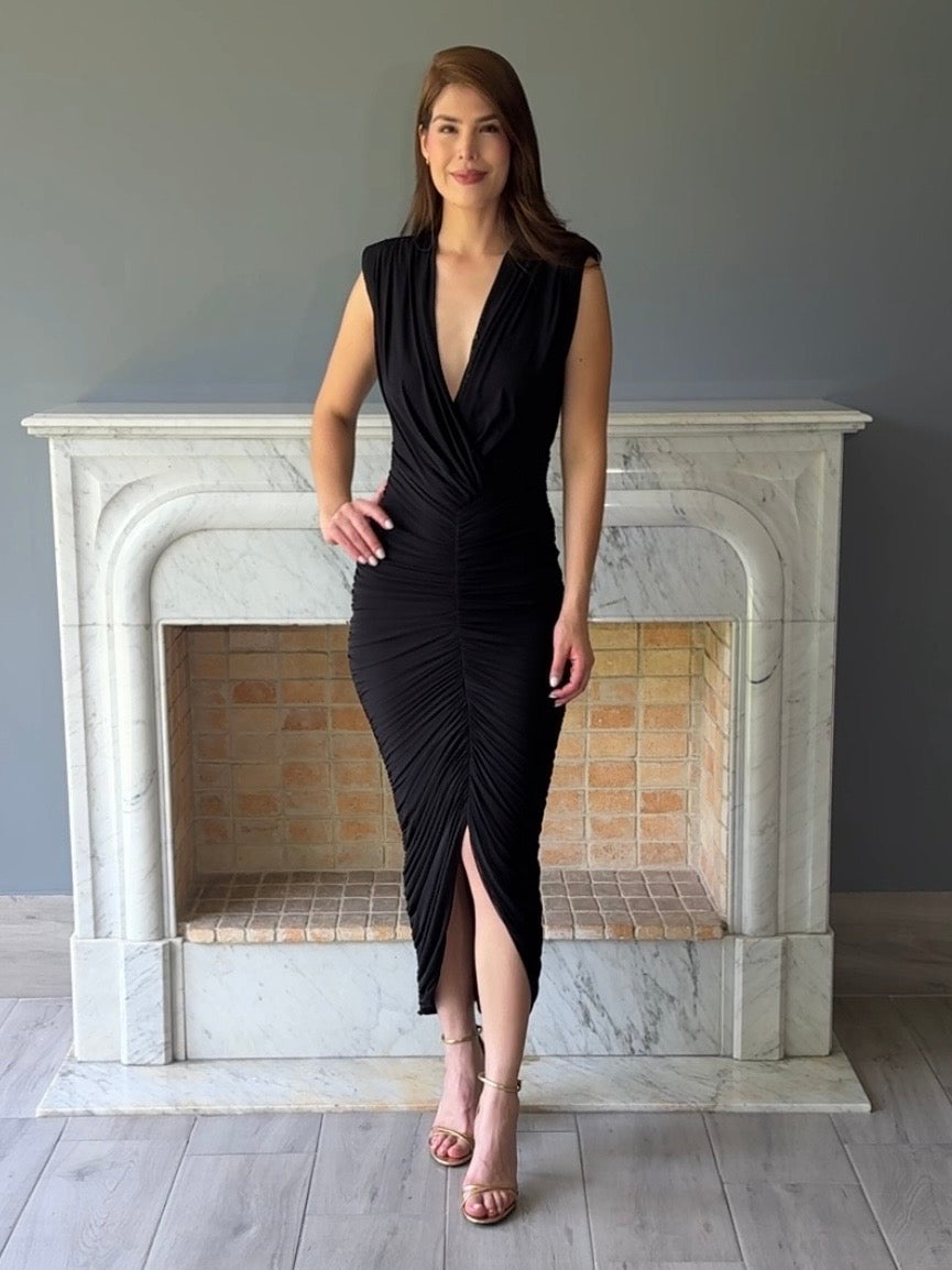 VESTIDO MIDI NEGRO C6876