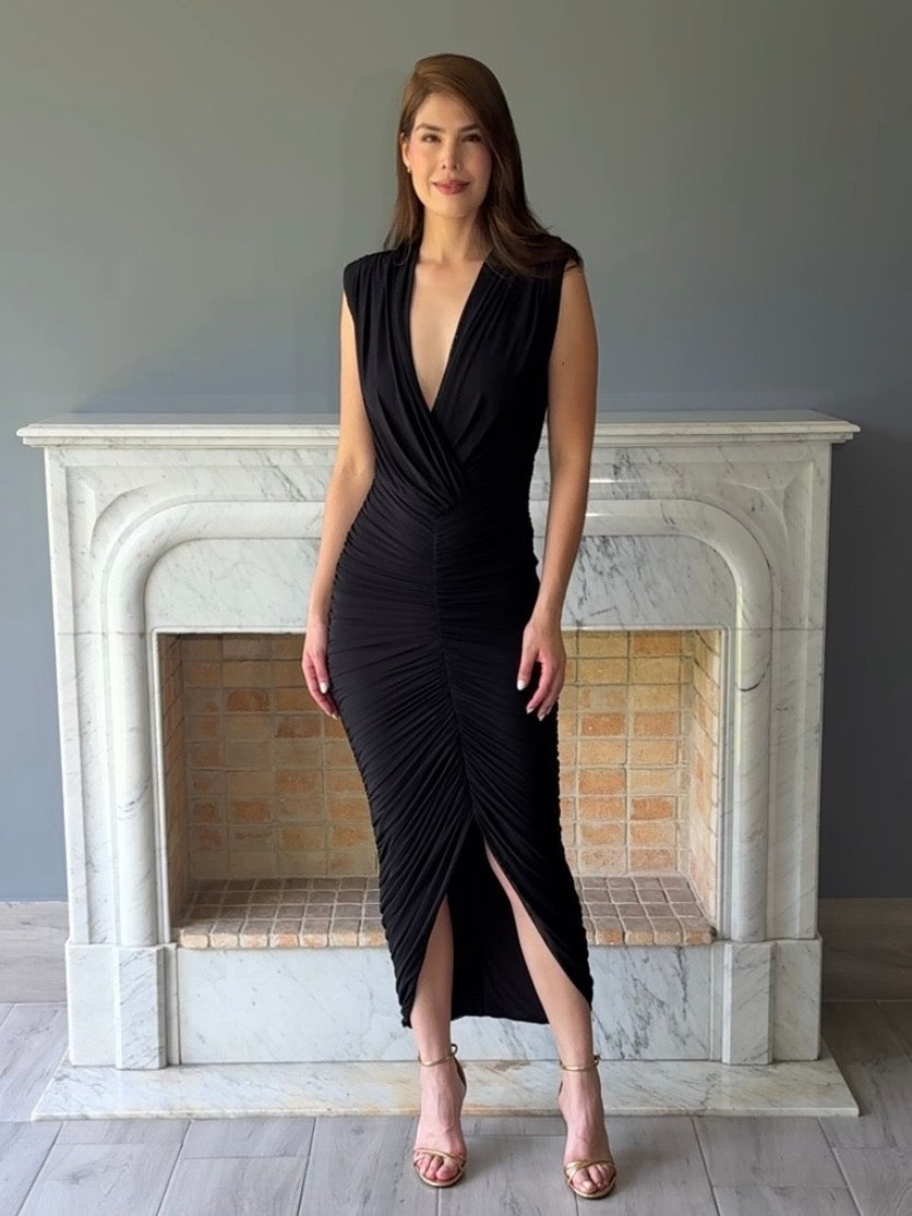 VESTIDO MIDI NEGRO C6876
