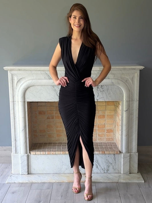 VESTIDO MIDI NEGRO C6876