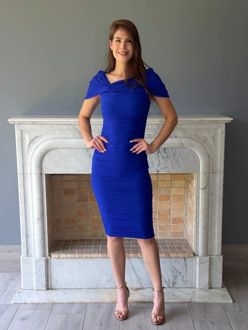 VESTIDO MIDI AZUL C6756