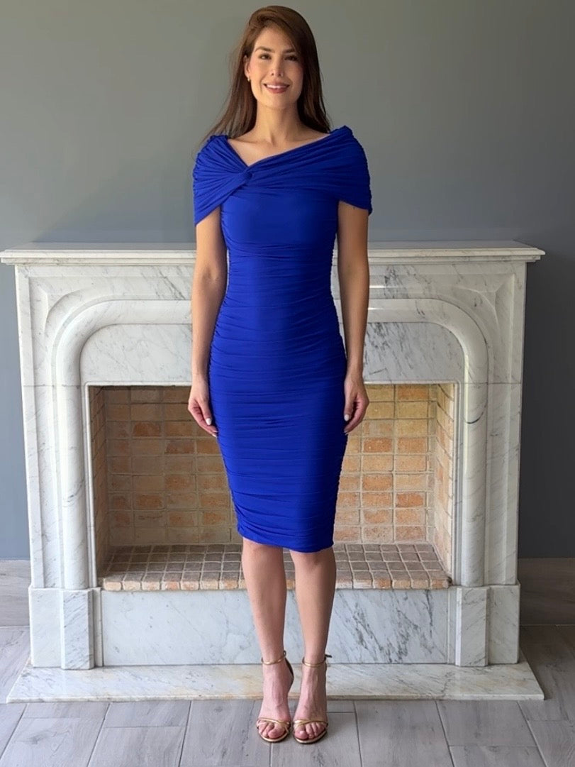 VESTIDO MIDI AZUL C6756