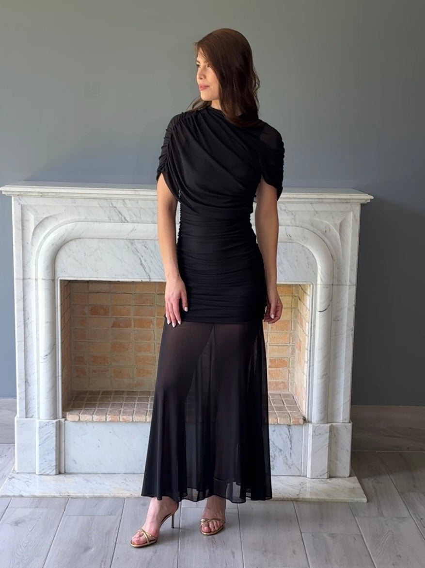 VESTIDO LARGO NEGRO 12695